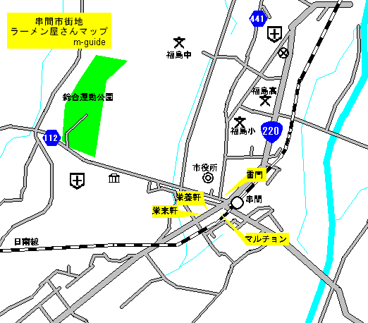 串間市街地ラーメン屋さんマップ